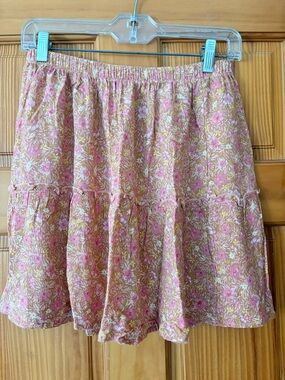 Pink Rose Pink Floral Tiered Skirt